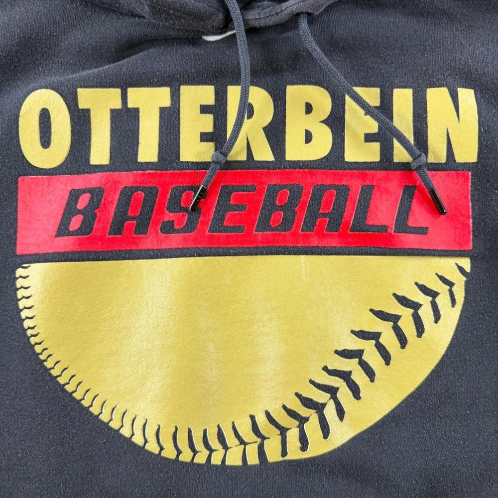 Nike Otterbein Baseball Hoodie Men's Medium Black Pullover Sweatshirt Cardinals